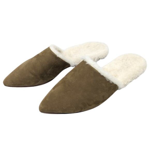 Jenni Kayne Shearling Lined Mules Slip On Flats Laurel 38 - Picture 3 of 9